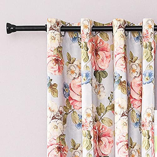 Leeva Bedruckte Vorhänge für Wohnzimmer, rote Blumen, dekorative Ösen, Fensterbehandlung, energiesparend, verdunkelnde Vorhänge für Schlafzimmer, Kinderzimmer, 132,1 x 160 cm, 2er-Set Cover