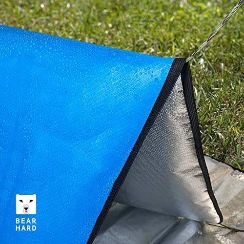 Bearhard 3.0 Heavy Duty Emergency Blanket, Emergency Tarp, Insulated Blanket, Thermal Waterproof Survival Space Blanket for Hiking, Camping, Blue