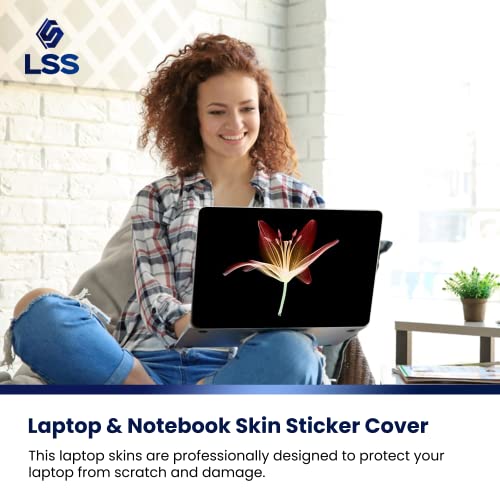 Image of LSS 17 17.3 Inches Laptop Notebook Skin Sticker with 2 Wrist Pads - Reusable Cover Protector Vinyl Sticker Cover Decal Fits 17 inch - 19 inch HP Asus Acer Samsung - Flower Color Pattern