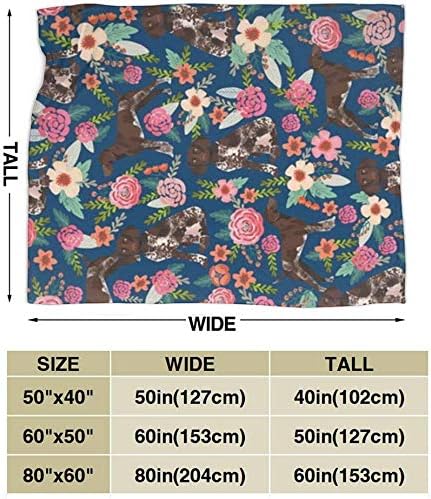 Miniatura 3 de MJSTAR Manta de forro polar alemán de pelo corto con diseño floral para perro, manta de franela de microfibra reversible súper suave, 60 x 50