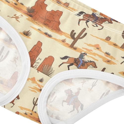 Wusikd Cowboys Horseback Girls' Underwear Cotton Girls Briefs Soft Toddler Underwear 2T4