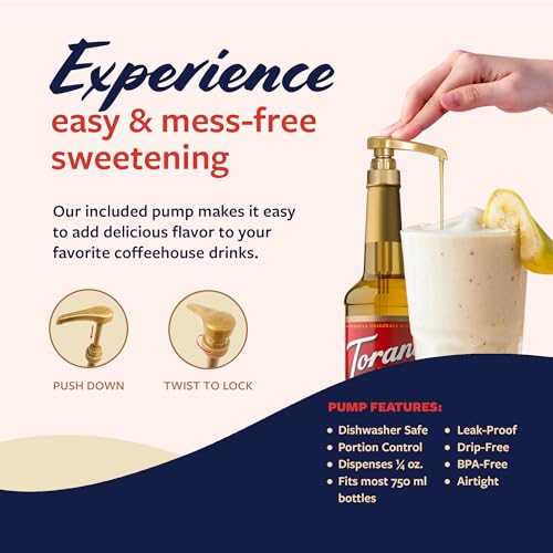 Image of Torani Prickly Pear Syrup for Drinks, Flavoring for Iced Tea, Lemonade, Sodas, and Cocktails, Pump Included, 25.4 Oz