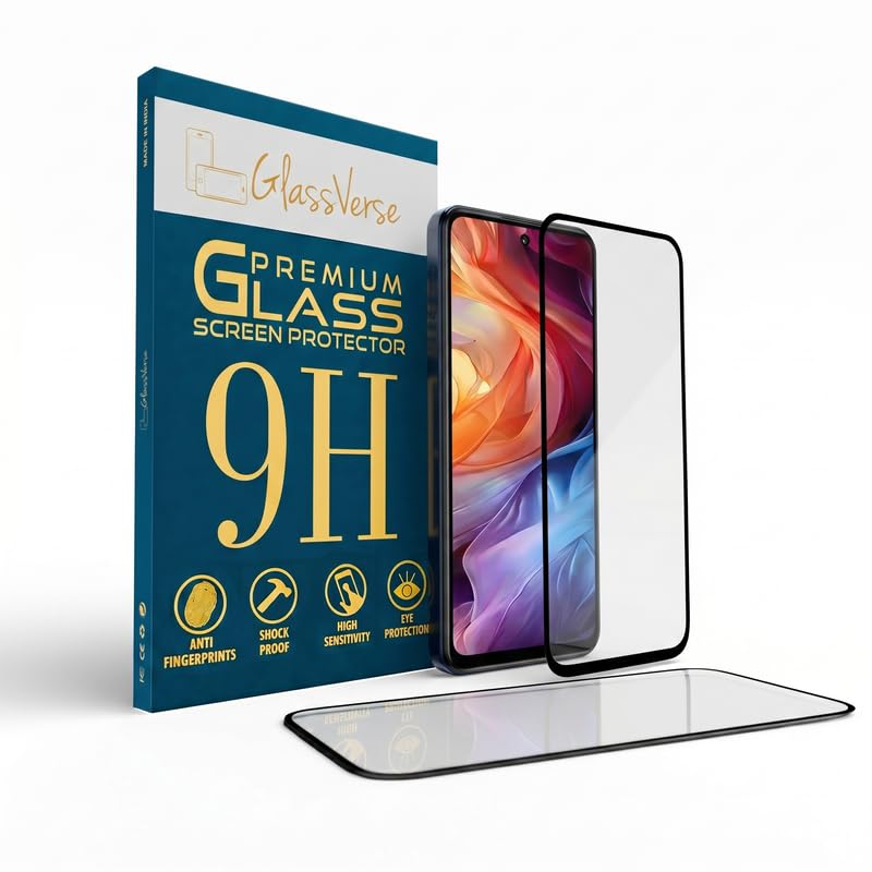 Image of GlassVerse Toughened Oleophobic Tempered Glass For Lava Blaze 3 5G (Pack Of 2) with Free Installation Kit Full screen Coverage - 6.56 inch