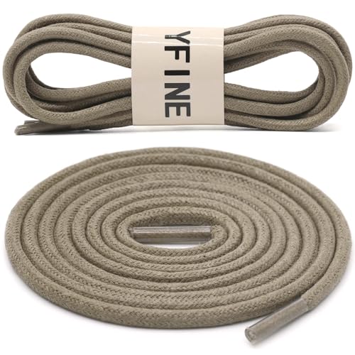 Image of YFINE Waxed Round Shoe Laces: 2 Pairs Oxford Shoelaces for Dress Shoes Boot | 4mm Thick, 20 Colors, 24 inch-71 inch, for Business Footwear, Chukka Boots, Men & Women