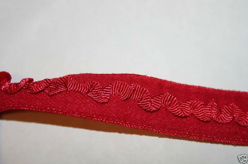 Lot 20 Yards Cherry Red Ruffle Foe Foldover Lingerie Sewing Elastic 1/2