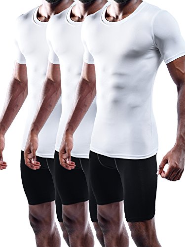 NELEUS Men's 3 Pack Athletic Compression Base Layer Workout Shirt2