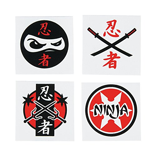 Ninja Warrior Temporary Tattoos - 36 Piece Pack