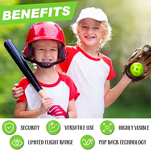 48 Pcs Plastic Baseball Practice Baseballs For Hitting Lightweight Plastic Ball Hollow Airflow Softball Limited Flight For Batting Training Sport Indoor Outdoor, 2.83 Inches Diameter, 3 Colors #TOP2