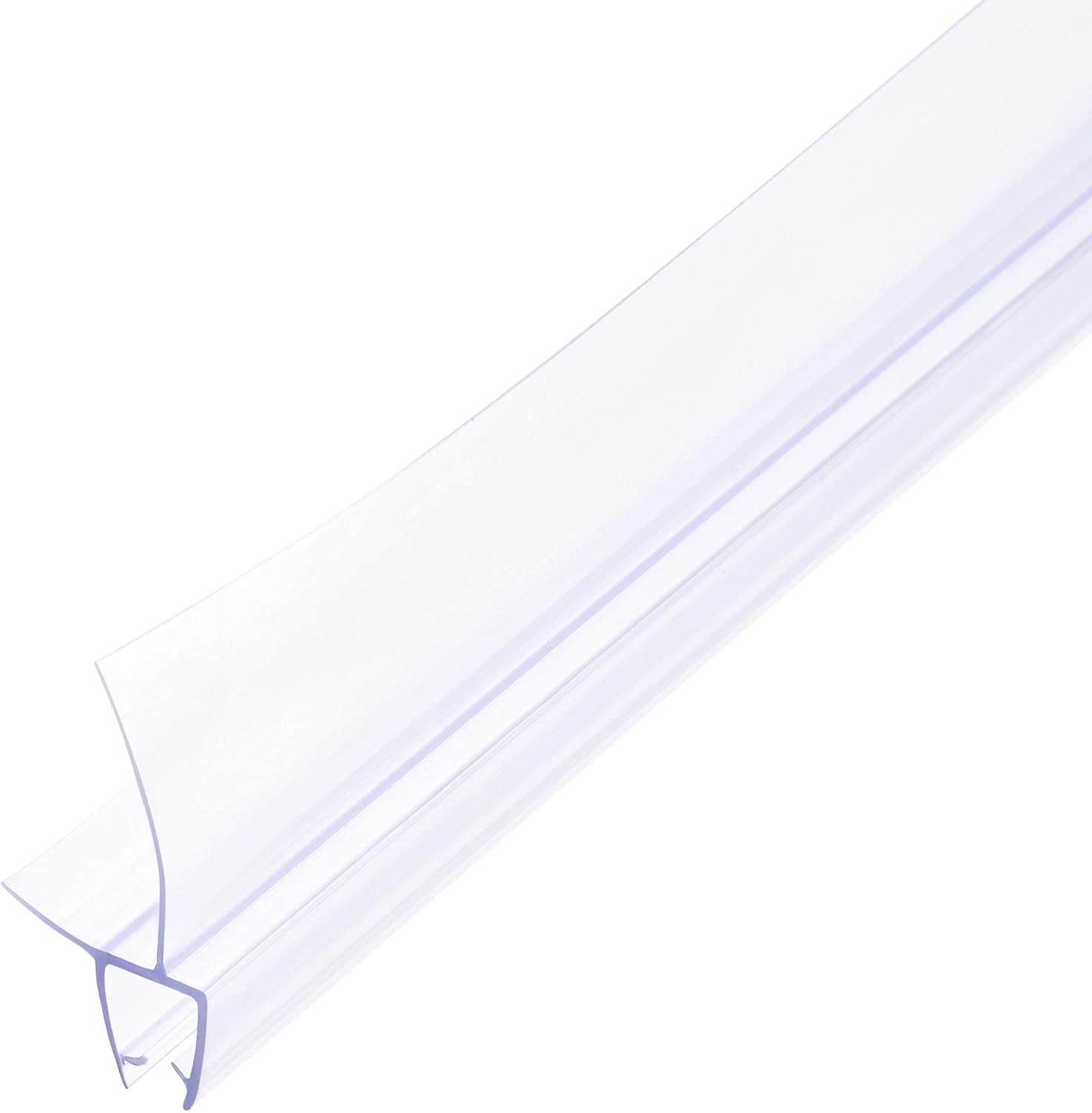 uxcell Frameless Glass Shower Door Sweep, 27.56" Long, with 1"(25mm) Drip Rail - 5/16"(8mm ...