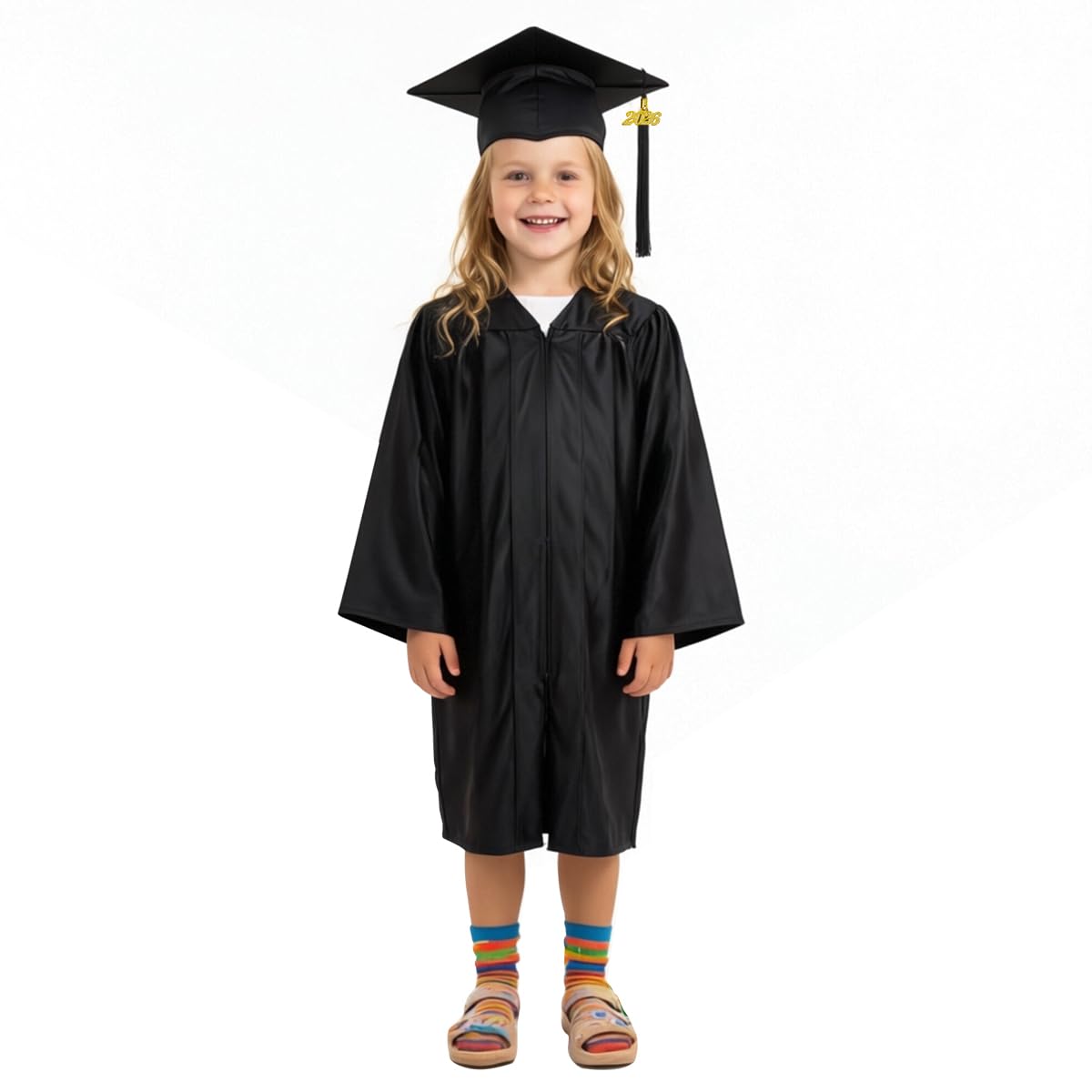 Shiny Preschool Kindergarten Graduation Cap Gown Set for Kids With 2026 2025 Tassel Charm