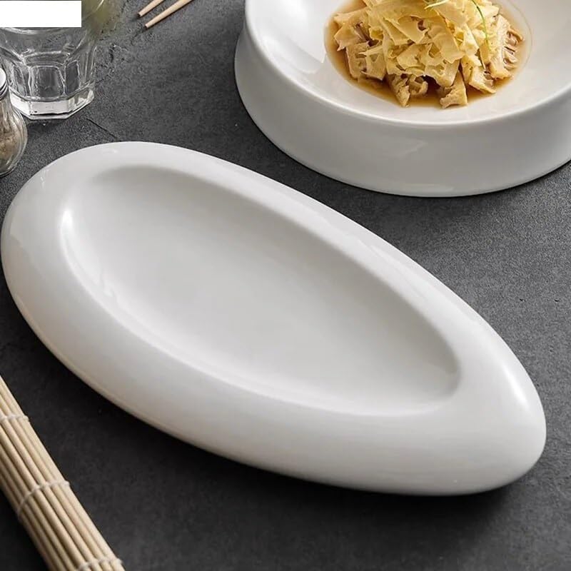 Forniture Per Feste Piatto da pranzo in ceramica irregolare creativo Piatto da zuppa spesso Piatto da dessert Piatto da snack Piatto da sushi Ristorante Stoviglie speciali Piatto freddo Piatti Della F