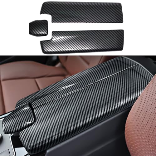 AOKIO Interior Center Console Armrest Storage Box Panel Cover Trim for Mercedes Benz E Class W212 Accessories 2010-2015 and CLS W218 2012-2017 (Not Real Carbon)