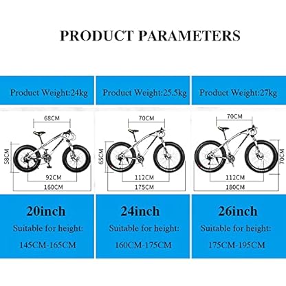 20/24/26 x 4,0 Zoll Dickes Rad-Mountainbike, Fat Tire Mountain Trail Bike für Erwachsene, 7/21/24/27/30-Gang-Fahrrad, Rahmen aus Kohlenstoffstahl, Doppelfederung – Bild 5
