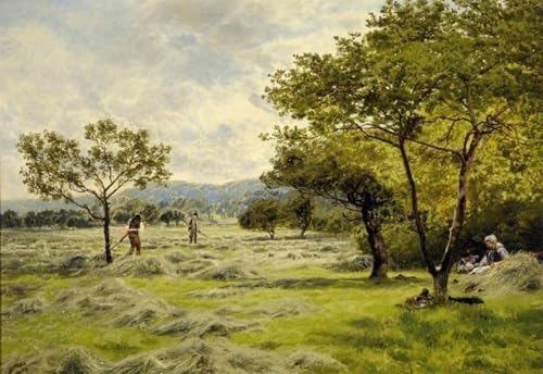 Cuadro en lienzo El Hayfield de John Clayton Adams de 60x90cm decoración elegante para oficina