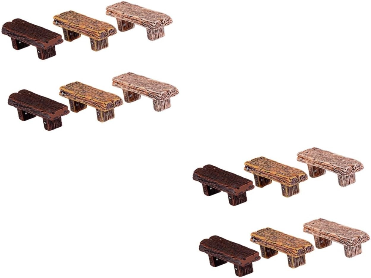 Sosoport 12pcs Miniature Resin Stools Retro Landscape Decor for Dollhouse and Displays