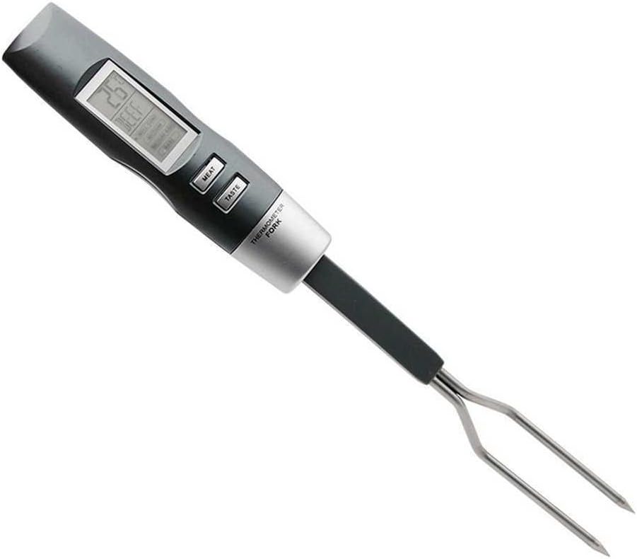 Practical Stainless Steel Fork Meat Thermometer LCD Display Digital Cooking BBQ
