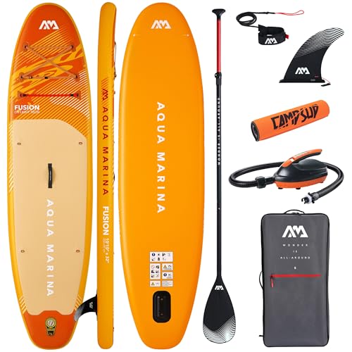 CampSup Aqua Marina Fusion 1010 Before Sunset 2026 + E-PUMPE EP-T16 Aufblasbares SUP Board Allround für Anfänger Stand Up Paddle Board Komplettset Limited Edition