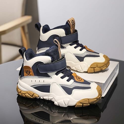 Boys Shoes Boys Sneakers Boys Tennis Running Shoes Waterproof Hiking Shoes Kids Athletic Outdoor Sneakers Slip Resistant(Little/Big Boys)4