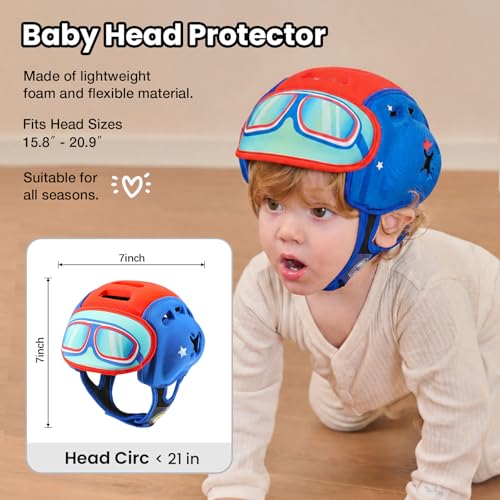 Image of Mambobaby Baby Head Protector Baby Helmet for Crawling Walking- Extra-Thick Deep Forehead Padding, Toddler Helmet 6-24 Months, Infant Safety, Ultra-Light Soft Desig-Wing Star
