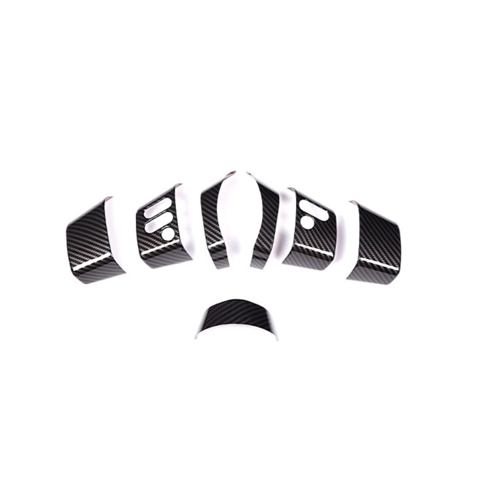 Car Trim Interior for Toyota FJ for Cruiser 2007-2021 ABS Car Steering Wheel Button Decoration Cover Sticker Accessories Interior Mouldings(Carbon Fiber)