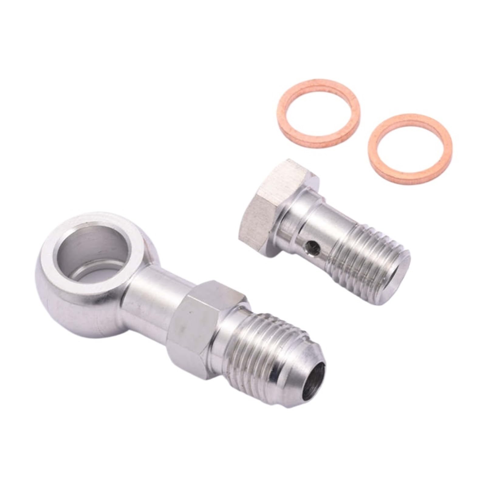 Universal Stainless Steel M10 / M11x1.0 / M12 / M14x1.5 to AN4 Or AN6-6 Banjo Bolt Hose Barb Brake Line Fitting EPCGQ240 Brake Lines Kit(M10x1.0 mm to AN4)