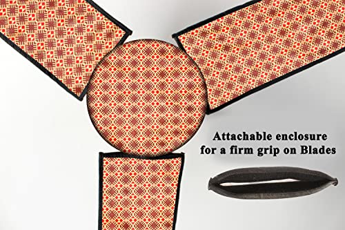 Image of Stylista Waterproof & Dustproof Three Blade Ceiling Fan Cover with attachable Enclosure Set of 4 Fan Covers Surface Pattern Brown