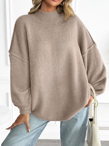 LILLUSORY Womens Oversized Mock Neck Batwing Chunky Fall Sweaters 2026 - image 6