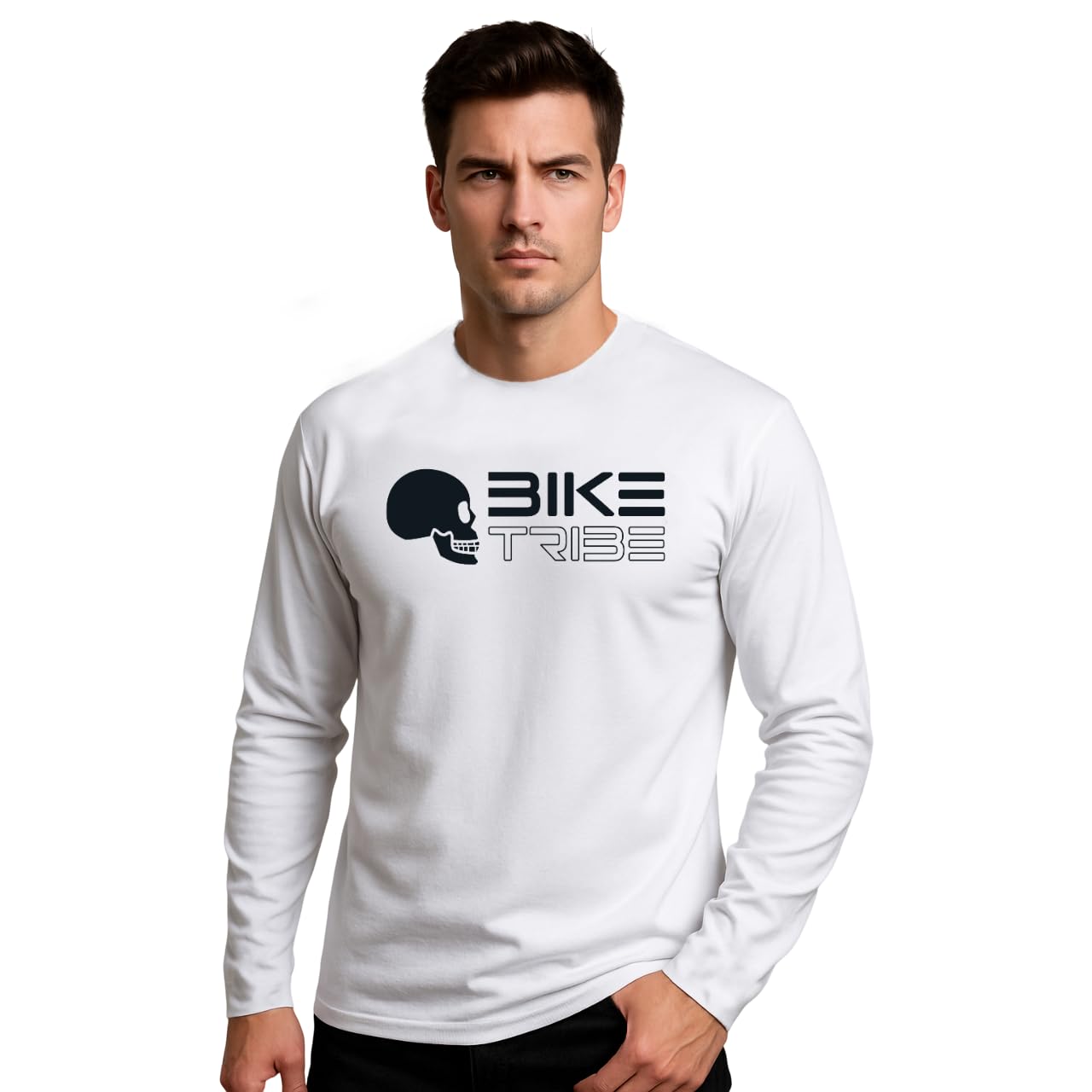 Bike Tribe® Kevlar Motorcycle T-Shirt – CE Armoured Long Sleeve Riding Shirt, Fully Lined with Dupont™ Kevlar® Breathable Cotton, All Season Biker Gear (UK, Alpha, 8XL, Regular, Regular, White)