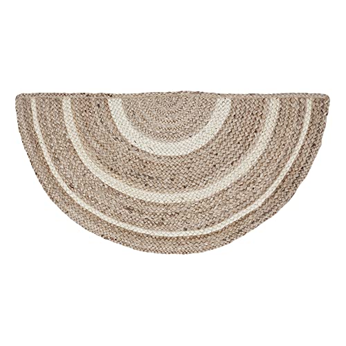 Tapete semicircular 16.5x33 pulgadas natural y crema miniatura 1