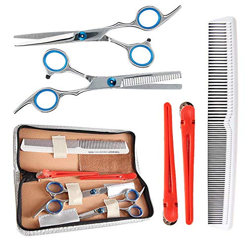 Preisvergleich Produktbild Haarschere Set, Scharfe Friseurscheren, Perfekter Effilierschere Premium Haarschneideschere Licht Einseitiger Effilierer - Profi Friseur Schere Haare Friseurschere Haarschnitt Haarschneideset