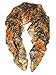 YOUR SMILE Lightweight Scarf beach towels Pareo Fashion Flowers Print Shawl Wrap For Women For Spring Summer(Orange/Yellow Abstract)