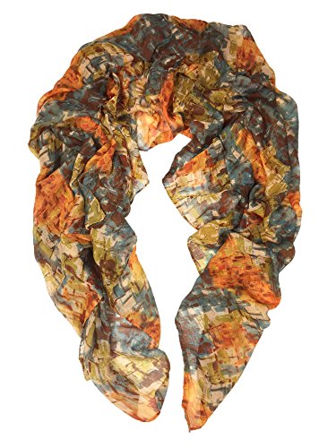 YOUR SMILE Ladies/Women's Lightweight Floral Print/Solid Color mixture Shawl Scarf For Spring Summer season4