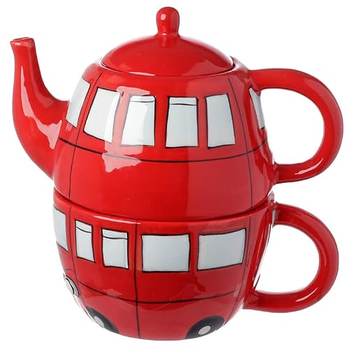 Image of EliteKoopers 1 Set Fun Novelty Routemaster Red Bus Teapot and Cup For Home, Dining Table Accessories