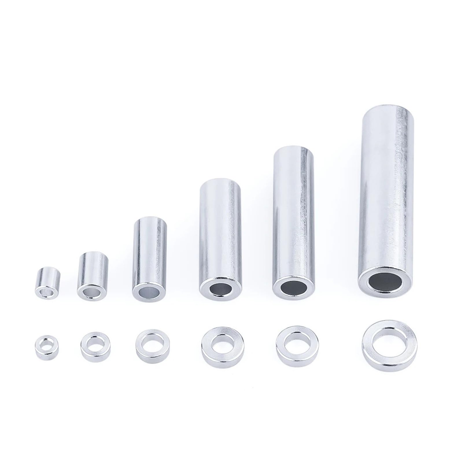 10 szt. Aluminiowe okrągłe podkładki dystansowe - M3 M4 M5 M6 M8 Podkładka płaska Tuleja Uszczelka Dystans dystansowy (długości od 3 mm do 70 mm)(M8xL40mm)