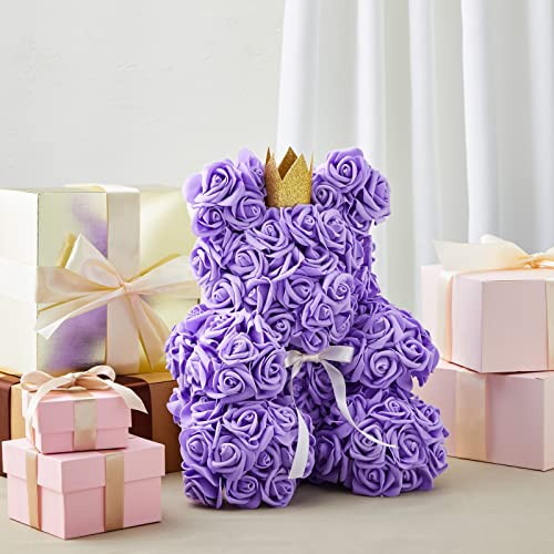 100 Pack Purple Flowers For Crafts, 3 Inch Stemless Foam Roses For Wall Decorations, Bridal Shower, Wedding Receptions, Faux Bouquets, Spring Decor, And Diy Projects #TOP3