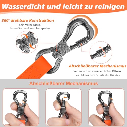 X XBEN Wasserdicht Schleppleine für Hunde,3M 5M 10M 15M 20M 30M Gummierte Schleppleine mit Abschließbarer Karabine,Wasserfest Hundeleine Laufleine für Große bis Kleine Hunde,Robuste Trainingsleine