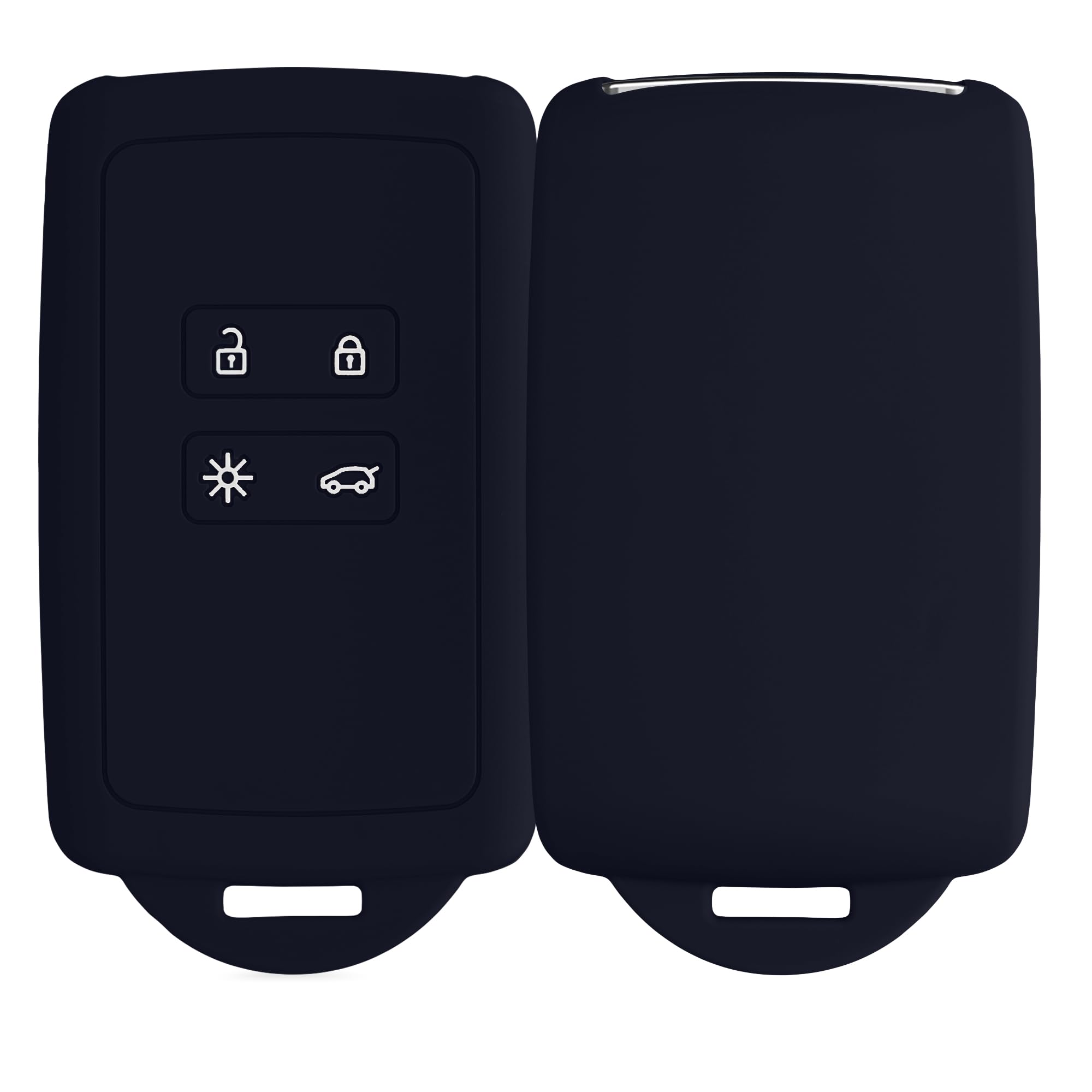 kwmobile Car Key Cover Compatible with Renault 4 Button Car Key Smart Key (only Keyless Go) - Silicone Protective Key Fob Cover with Built-in Eyelet - Pottery Green — view 42