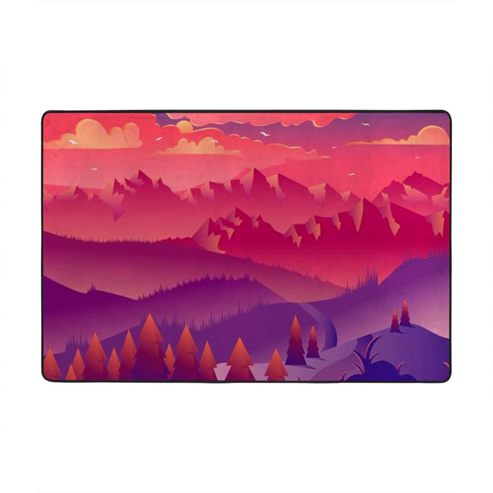 Tapis minimaliste rose Ruchen en velours corail de 152.4x99cm pour salon chic