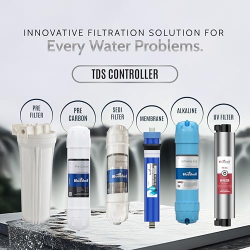Image of Blueshell RO Water Purifier for Home|Splash silver| RO+UV+TDS | 9 Ltrs | Suitable For Borewell, Tank Water