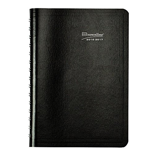 Brownline Academic Daily Planner August to July Black 8-InchX5-Inch English (CA201.BLK-2017)
