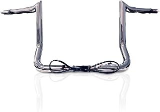 Dominator Industries 1 1/4" PRE-WIRED 12" Meathook Bar Ape Hanger Handlebar Compatible With 2014-2023 Harley-Davidson Bagger Touring Electra, Street Glide, Special, Ultra Limited, low (Chrome)