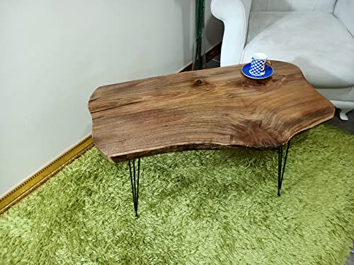 Skilled Hands Live Edge Coffee Table Walnut Tree Rustic Coffee Table Center Table Natural #TOP4