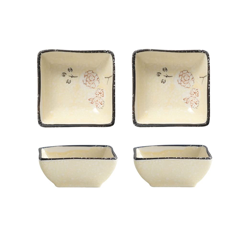 Set di 2 Piatti in Ceramica per Salse, Salsa di soia, Ketchup, Barbecue, Olio d'oliva, aceto, antipasti, condimenti