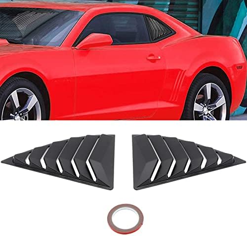 ZSPART ABS Rear Side Window Louvers Fits for 2010-2015 for Chevrolet Camaro Sport Style Air Vent Cover Matte Black Air Vent Scoop Cover Louver