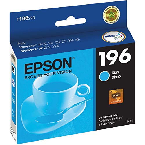 Cartucho de Tinta Original Epson 196 Ciano T196420 para XP-401 e XP-411
