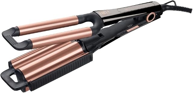 Bellissima 2 in 1 Beach Waves Hair Straightener for Wide and Narrow Salon Quality Waves, Natural Effect, Ceramic-Coated Barrels, 3 Variable Temperatures from 160 °C to 200 °C, UK Plug