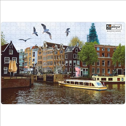 Image of ABYZ Wooden Jigsaw Canal in Amsterdam Puzzle for Kids Play and Learn Educational Puzzle for Children Aged 7+ and Adults Toy for Improving Memory & Problem Solving