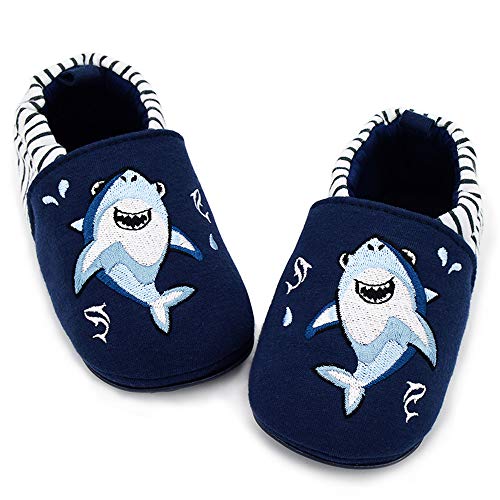 Lafegen Baby Boy Girl Walking Shoes Non Slip Soft Sole Infant Toddler Slipper Newborn Moccasins First Walker House Crib Sneaker Shoes(18-24 Months Toddler 06 Shark) #TOP16
