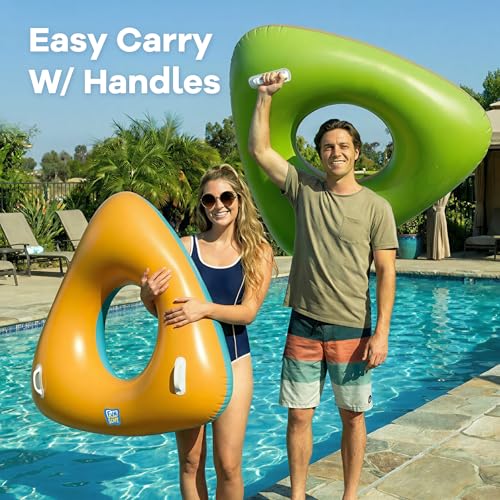Funscape Large Triangle Inflatable Pool Float Tubes w/Handle for Adult Kid - image 6