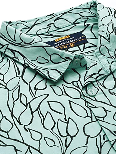 Image of The Indian Garage Co Men's Cotton Regular Fit Tropical Half Sleeves Spread Collar Casual Shirt